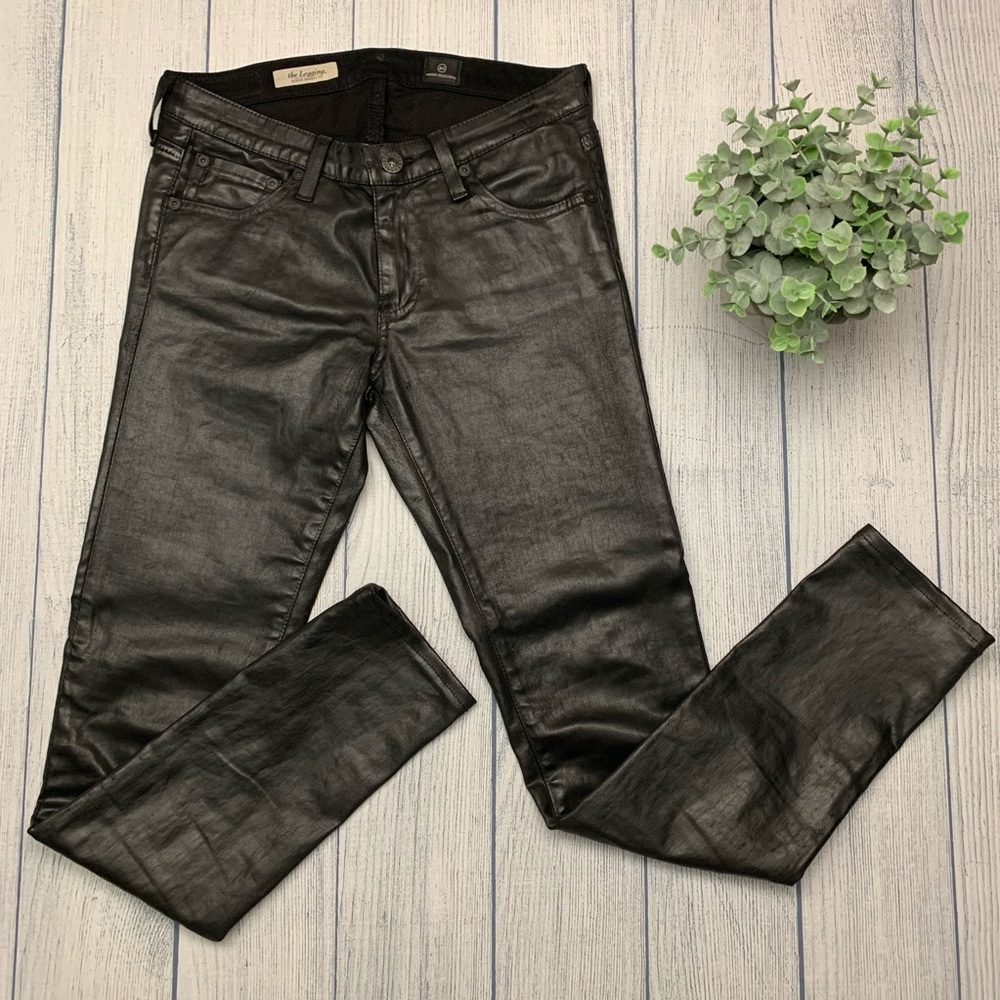 AG super skinny legging ankle jeans wax coated 26R